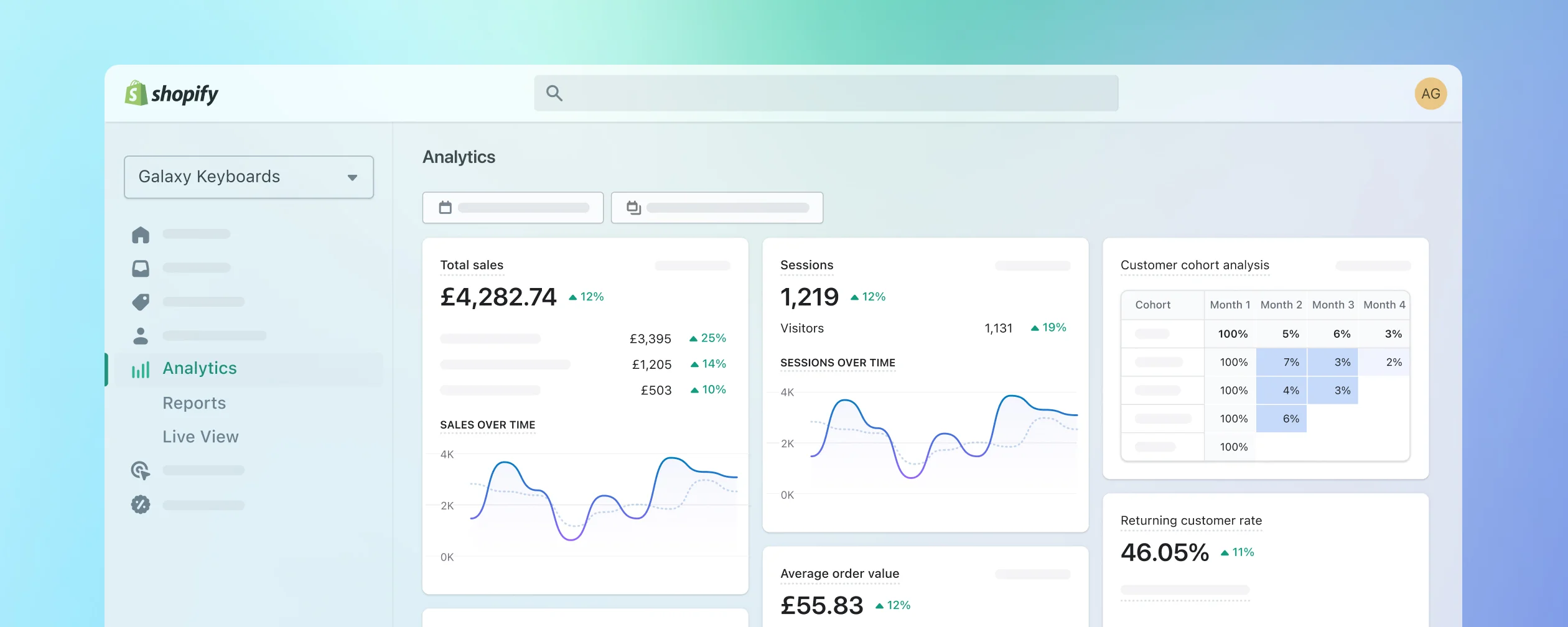 Shopify Dashboard Graphic UI