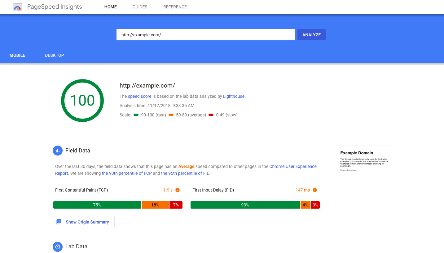 Google Speed Insights